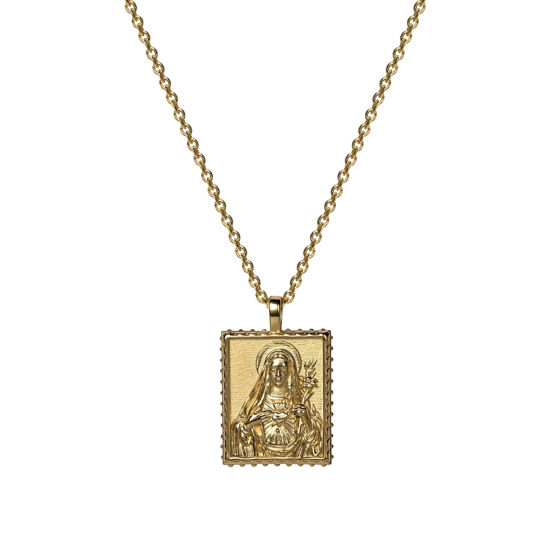 Mother Mary Tablet Necklace