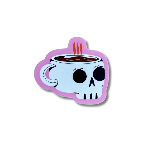 Coffee Mug Skull Sticker