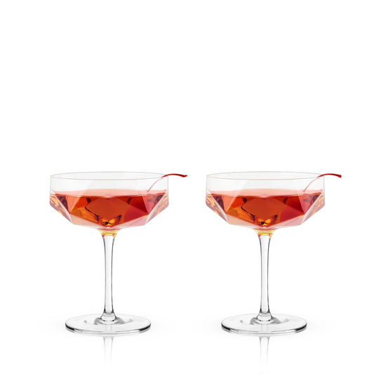 Seneca Faceted Crystal Coupes