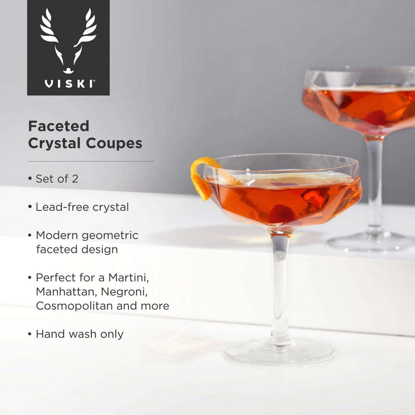 Seneca Faceted Crystal Coupes