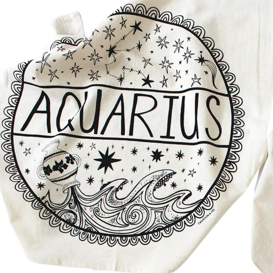 Aquarius Printed Tea Towel