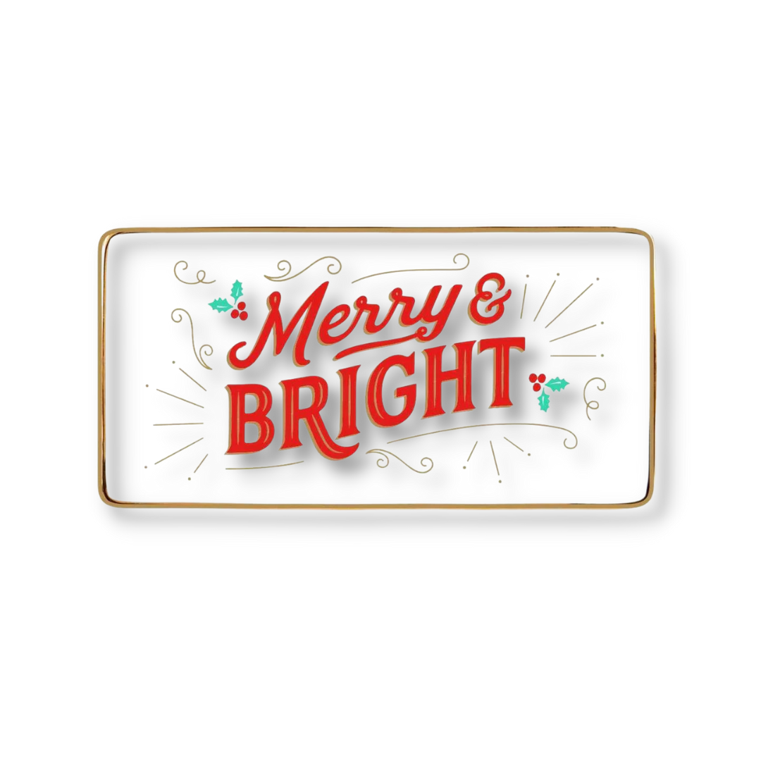 Merry & Bright Porcelain Tray