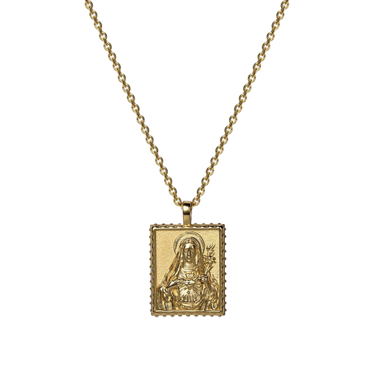 Mother Mary Tablet Necklace